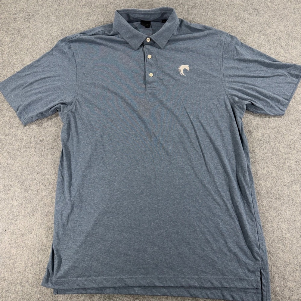 Dunning Golf Mens XXL Blue Heathered Performance Short Sleeve Polo Shirt